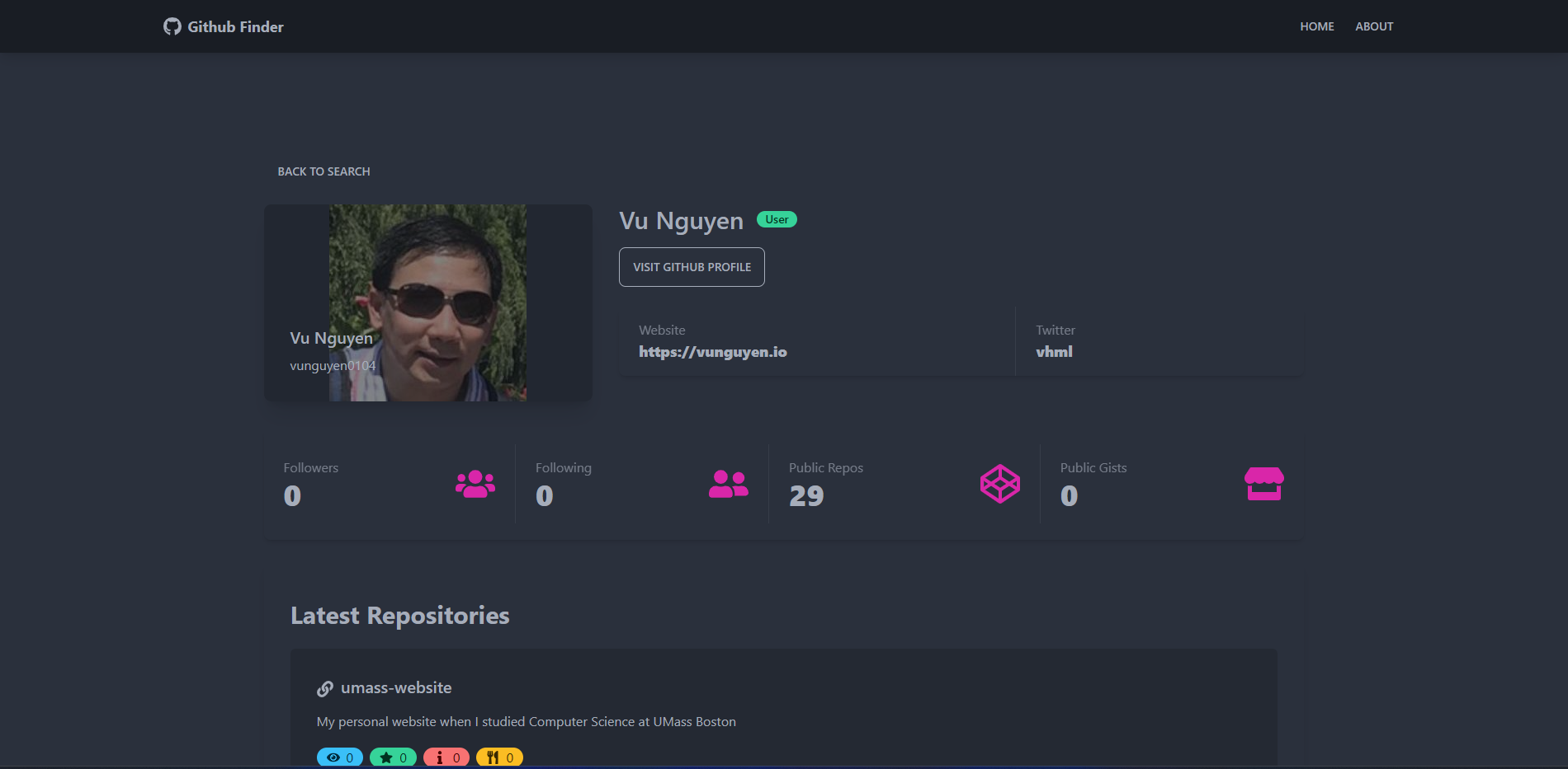 Github Profile Finder